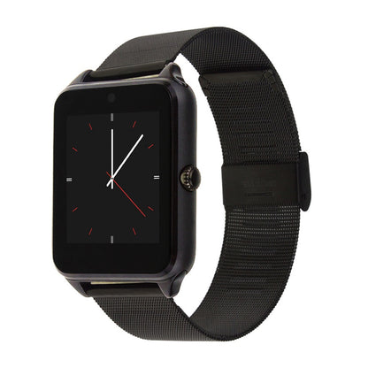 Ceas Smartwatch cu Telefon Ideal 8 2018, Bratara Metalica Premium Black, Camera Video 1,3 Mpx, Apelare BT, Notificari, Pedometru, LCD Capacitiv 1.54' Antizgarieturi, Slot Card, Aluminium, Black