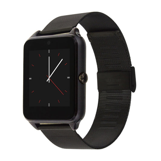 Ceas Smartwatch cu Telefon Ideal 8 2018, Bratara Metalica Premium Black, Camera Video 1,3 Mpx, Apelare BT, Notificari, Pedometru, LCD Capacitiv 1.54' Antizgarieturi, Slot Card, Aluminium, Black