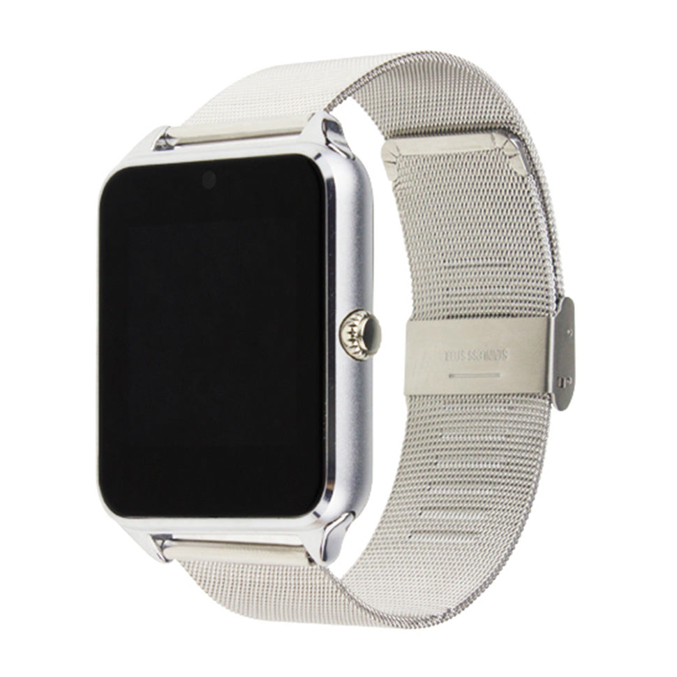 Ceas Smartwatch cu Telefon Vertigo 8 2018, Bratara Metalica Premium Silver, Camera Video 1,3 Mpx, Apelare BT, Notificari, Pedometru, LCD Capacitiv 1.54' Antizgarieturi, Slot Card, Aluminium, Silver