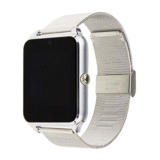 Ceas Smartwatch cu Telefon Vertigo 8 2018, Bratara Metalica Premium Silver, Camera Video 1,3 Mpx, Apelare BT, Notificari, Pedometru, LCD Capacitiv 1.54' Antizgarieturi, Slot Card, Aluminium, Silver