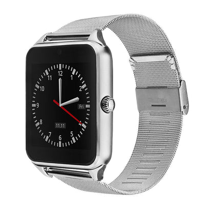 Ceas Smartwatch cu Telefon Vertigo 8 2018, Bratara Metalica Premium Silver, Camera Video 1,3 Mpx, Apelare BT, Notificari, Pedometru, LCD Capacitiv 1.54' Antizgarieturi, Slot Card, Aluminium, Silver