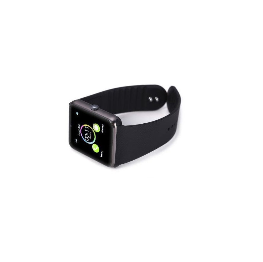 Ceas Smartwatch cu Telefon IMPRESSION STYLE, Bratara din SILICON Neagra, Display LCD Capacitiv de 1.54' Antizgarieturi, Camera 1.3 Mpx, Slot card de memeorie, Mod Apelare BT, Carcasa rezistenta din ALUMINIU, Culoare Negru