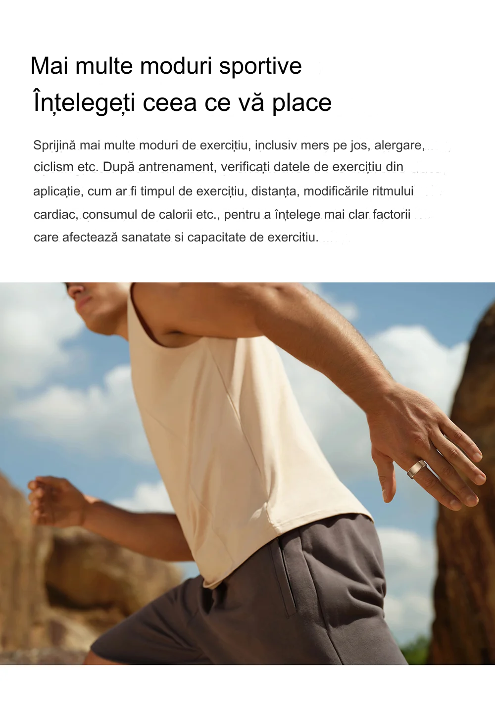 Inel Inteligent idealSTORE BetaSmart, Unisex, Monitorizare Ritm Cardiac, Temperatura, Oxigen, Somn, Mod multi-sport, Inregistrare Pasi si Activitate Fitness, Desing Modern, 18 mm Auriu