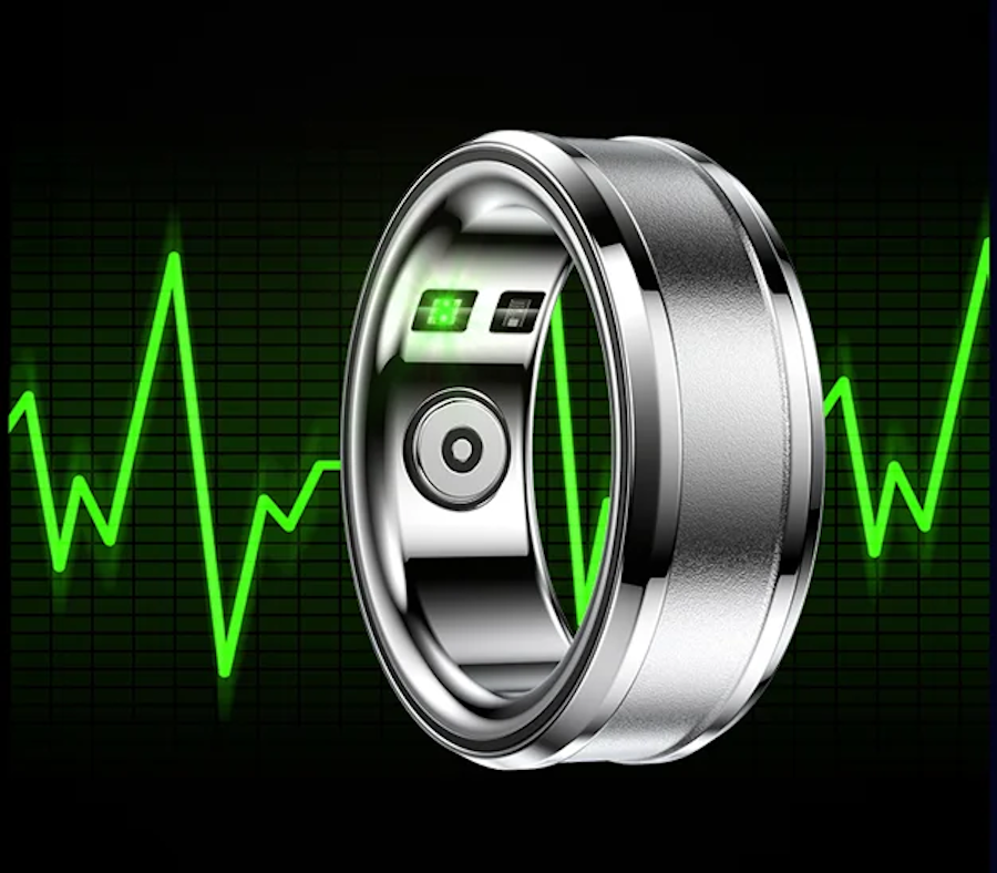 Inel Inteligent idealSTORE BetaSmart, Unisex, Monitorizare Ritm Cardiac, Temperatura, Oxigen, Somn, Mod multi-sport, Inregistrare Pasi si Activitate Fitness, Desing Modern, 20 mm Silver