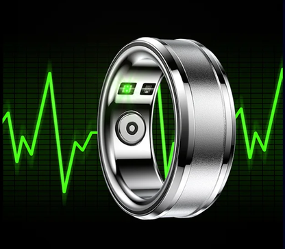 Inel Inteligent idealSTORE BetaSmart, Unisex, Monitorizare Ritm Cardiac, Temperatura, Oxigen, Somn, Mod multi-sport, Inregistrare Pasi si Activitate Fitness, Desing Modern, 20 mm Silver