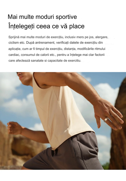 Inel Inteligent idealSTORE BetaSmart, Unisex, Monitorizare Ritm Cardiac, Temperatura, Oxigen, Somn, Mod multi-sport, Inregistrare Pasi si Activitate Fitness, Desing Modern, 20 mm Silver