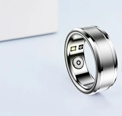 Inel Inteligent idealSTORE BetaSmart, Unisex, Monitorizare Ritm Cardiac, Temperatura, Oxigen, Somn, Mod multi-sport, Inregistrare Pasi si Activitate Fitness, Desing Modern, 23 mm Silver