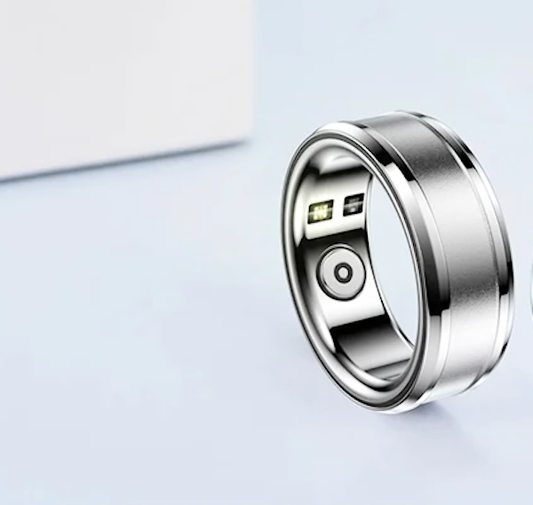 Inel Inteligent idealSTORE BetaSmart, Unisex, Monitorizare Ritm Cardiac, Temperatura, Oxigen, Somn, Mod multi-sport, Inregistrare Pasi si Activitate Fitness, Desing Modern, 23 mm Silver