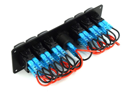 Panou 6 intrerupatoare auto cu diferite functii si voltmetru, VistaCar