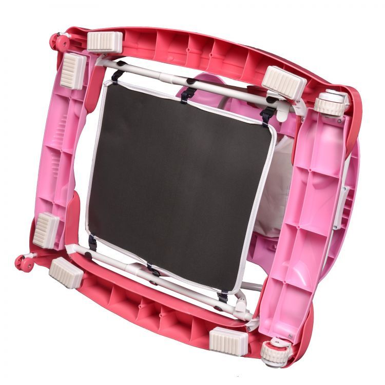 Premergator Interactiv IDL Pink Baby First Step pliabil pentru bebelusi cu panou Interactiv, inaltime reglabila, functie basculanta, roti spate cu blocare si sistem de siguranta anti-cadere pentru copil, Culoare Roz