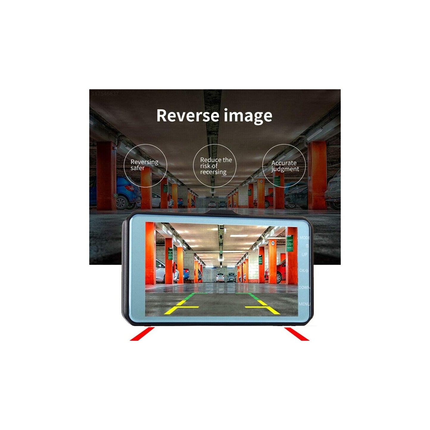 Set 2 camere idealSTORE auto DVR HD, Functie de camera marsarier, Ecran 4 inch, Filmare Fata+Spate