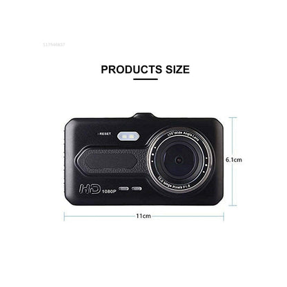 Set 2 camere idealSTORE auto DVR HD, Functie de camera marsarier, Ecran 4 inch, Filmare Fata+Spate