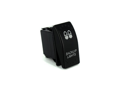 Intrerupator Profesional Auto BACKUP LIGHT cu martor avertizare luminos, Putere: 12V, 20A sau 24V, 10A, Dimensiune: 4,5 x 2.5 cm. Model cu 5 pini