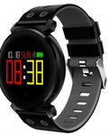 Ceas Smartwatch si Bratara Fitness idealSTORE NEW K2, Monitorizare Puls, Pasi, Calorii, Notificare Mesaje, IP68 Waterproof, Culoare Negru