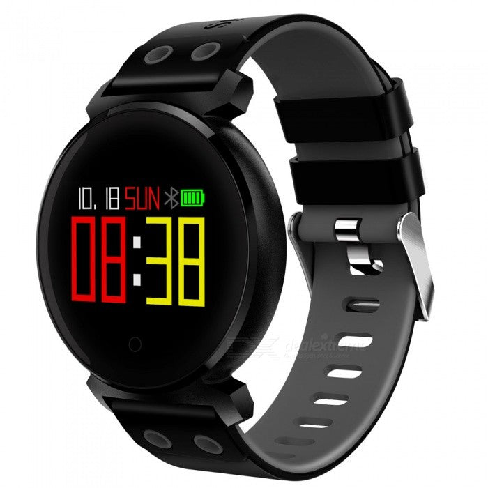 Ceas Smartwatch si Bratara Fitness idealSTORE NEW K2, Monitorizare Puls, Pasi, Calorii, Notificare Mesaje, IP68 Waterproof, Culoare Negru