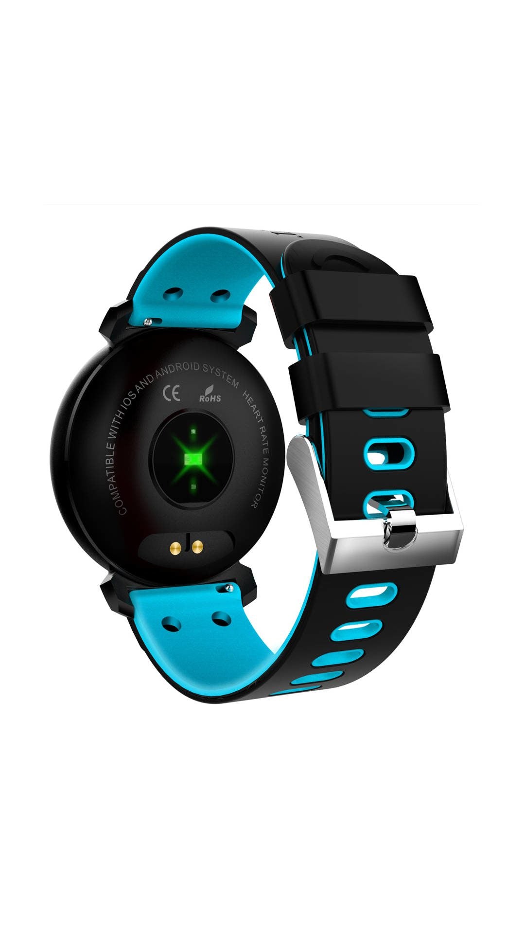 Ceas Smartwatch si Bratara Fitness Kinetic 2 2018, Cu Monitorizare Puls, Pasi, Calorii, Notificare Mesaje, IP68 Waterproof, Culoare : Negru-Albastru