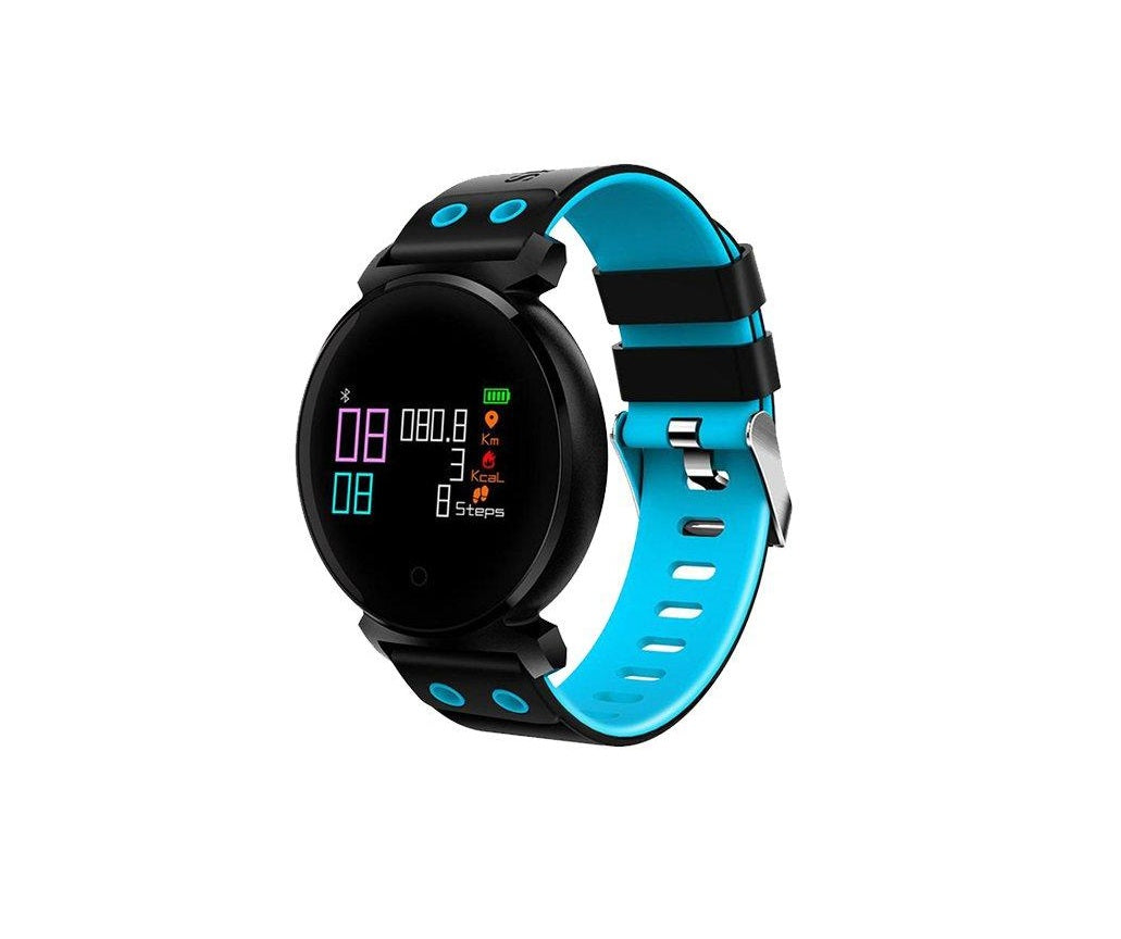 Ceas Smartwatch si Bratara Fitness Kinetic 2 2018, Cu Monitorizare Puls, Pasi, Calorii, Notificare Mesaje, IP68 Waterproof, Culoare : Negru-Albastru