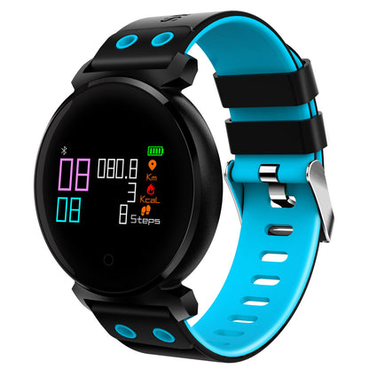 Ceas Smartwatch si Bratara Fitness Kinetic 2 2018, Cu Monitorizare Puls, Pasi, Calorii, Notificare Mesaje, IP68 Waterproof, Culoare : Negru-Albastru