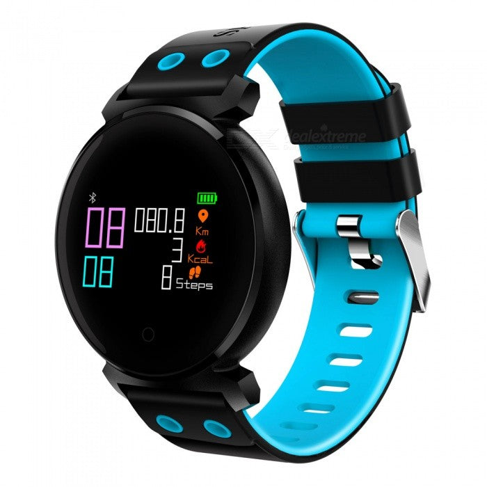 Ceas Smartwatch si Bratara Fitness Kinetic 2 2018, Cu Monitorizare Puls, Pasi, Calorii, Notificare Mesaje, IP68 Waterproof, Culoare : Negru-Albastru