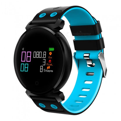 Ceas Smartwatch si Bratara Fitness Kinetic 2 2018, Cu Monitorizare Puls, Pasi, Calorii, Notificare Mesaje, IP68 Waterproof, Culoare : Negru-Albastru