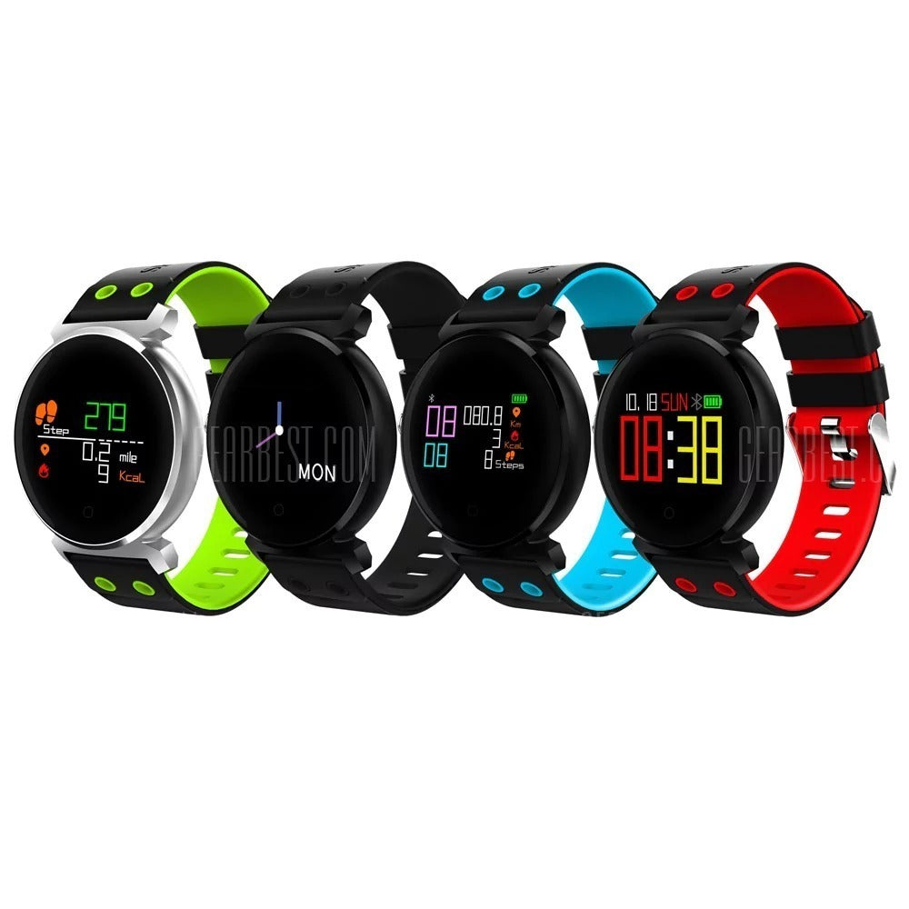 Ceas Smartwatch si Bratara Fitness Kinetic 2 2018, Cu Monitorizare Puls, Pasi, Calorii, Notificare Mesaje, IP68 Waterproof, Culoare : Negru-Verde