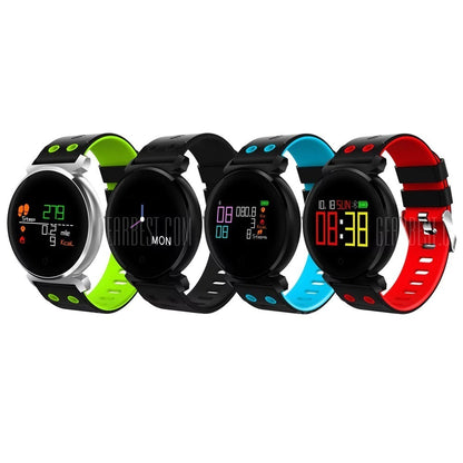 Ceas Smartwatch si Bratara Fitness Kinetic 2 2018, Cu Monitorizare Puls, Pasi, Calorii, Notificare Mesaje, IP68 Waterproof, Culoare : Negru-Verde