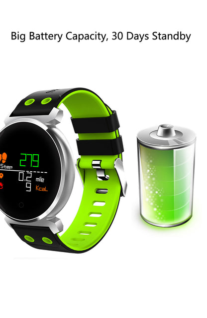 Ceas Smartwatch si Bratara Fitness Kinetic 2 2018, Cu Monitorizare Puls, Pasi, Calorii, Notificare Mesaje, IP68 Waterproof, Culoare : Negru-Verde