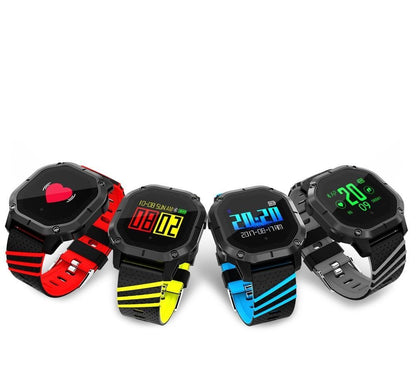 Ceas Smartwatch si Bratara Fitness Sport-Tech K5, Model Sport, Tensiometru, Puls, Monitor Somn, Bratara Detasabila, Notificare Apeluri si Mesaje, IP68 Waterproof, Incarcare Magnetica, Culoare Galben