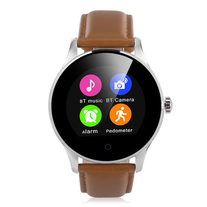 Ceas Smartwatch KTM Edition 88 Stainless Steel, Monitorizare Ritm Cardiac, Curea de piele maro, Android, IOS, Bluetooth, Handsfree, Touchscreen, G-senzor, Pedometru