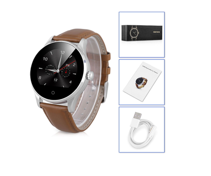 Ceas Smartwatch KTM Edition 88 Stainless Steel, Monitorizare Ritm Cardiac, Curea de piele maro, Android, IOS, Bluetooth, Handsfree, Touchscreen, G-senzor, Pedometru