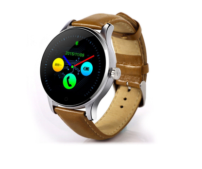 Ceas Smartwatch KTM Edition 88 Stainless Steel, Monitorizare Ritm Cardiac, Curea de piele maro, Android, IOS, Bluetooth, Handsfree, Touchscreen, G-senzor, Pedometru