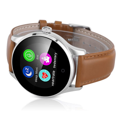 Ceas Smartwatch KTM Edition 88 Stainless Steel, Monitorizare Ritm Cardiac, Curea de piele maro, Android, IOS, Bluetooth, Handsfree, Touchscreen, G-senzor, Pedometru