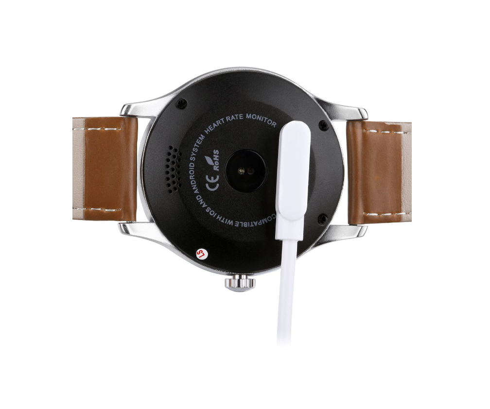 Ceas Smartwatch KTM Edition 88 Stainless Steel, Monitorizare Ritm Cardiac, Curea de piele maro, Android, IOS, Bluetooth, Handsfree, Touchscreen, G-senzor, Pedometru