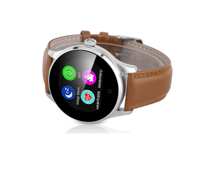 Ceas Smartwatch KTM Edition 88 Stainless Steel, Monitorizare Ritm Cardiac, Curea de piele maro, Android, IOS, Bluetooth, Handsfree, Touchscreen, G-senzor, Pedometru