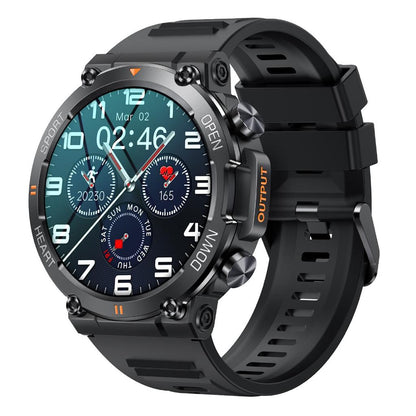 Ceas Smartwatch ARMYWatch IdealStore, Ecran tactil de 1.28 HD Inch, Functie de Preluare Apel, Difuzor si Microfon incorporat, Notificari Facebook, Whatssapp, Instagram, Rezistent la apa IP 68, Tensiune arteriala, Cronometru, Pedometru, Black