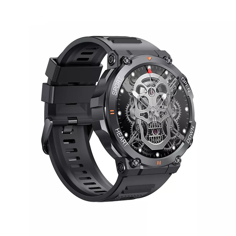 Ceas Smartwatch ARMYWatch IdealStore, Ecran tactil de 1.28 HD Inch, Functie de Preluare Apel, Difuzor si Microfon incorporat, Notificari Facebook, Whatssapp, Instagram, Rezistent la apa IP 68, Tensiune arteriala, Cronometru, Pedometru, Black