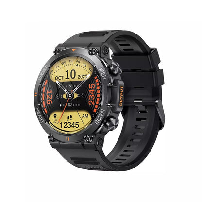 Ceas Smartwatch ARMYWatch IdealStore, Ecran tactil de 1.28 HD Inch, Functie de Preluare Apel, Difuzor si Microfon incorporat, Notificari Facebook, Whatssapp, Instagram, Rezistent la apa IP 68, Tensiune arteriala, Cronometru, Pedometru, Black