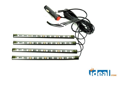 Kit interior LED SMD RGB 32cm Idealstore, aplicatie telefon cu bluetooth, jocuri de lumini, 7 culori