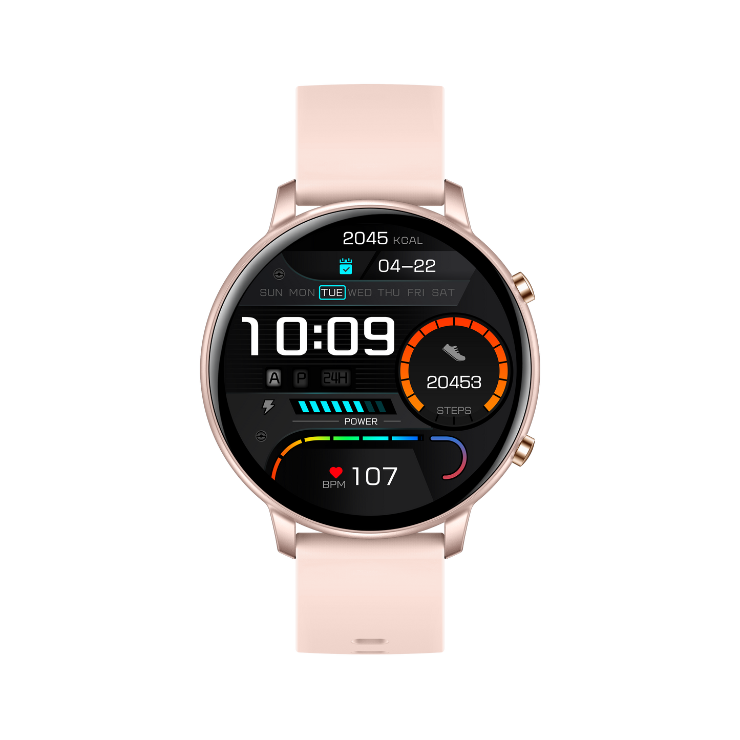 Ceas Smartwatch idealSTORE KooPio2, Apel Bluetooth, Asistent Vocal, Carcasa Slim din Aluminiu, Afisaj HD, 100+ Moduri Sport, Management Somn, Monitorizare Sanatate, Monitorizare Respiratie, Culoare Rose