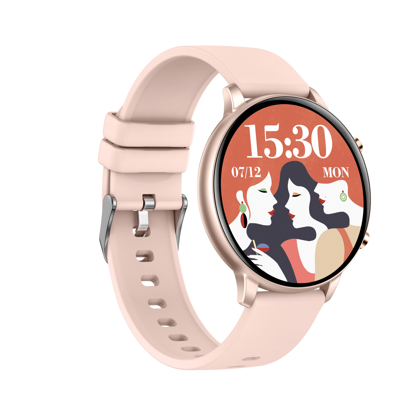 Ceas Smartwatch idealSTORE KooPio2, Apel Bluetooth, Asistent Vocal, Carcasa Slim din Aluminiu, Afisaj HD, 100+ Moduri Sport, Management Somn, Monitorizare Sanatate, Monitorizare Respiratie, Culoare Rose