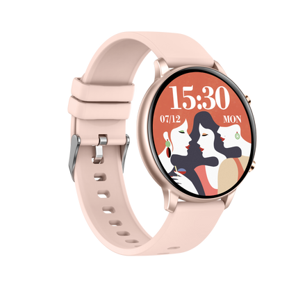 Ceas Smartwatch idealSTORE KooPio2, Apel Bluetooth, Asistent Vocal, Carcasa Slim din Aluminiu, Afisaj HD, 100+ Moduri Sport, Management Somn, Monitorizare Sanatate, Monitorizare Respiratie, Culoare Rose