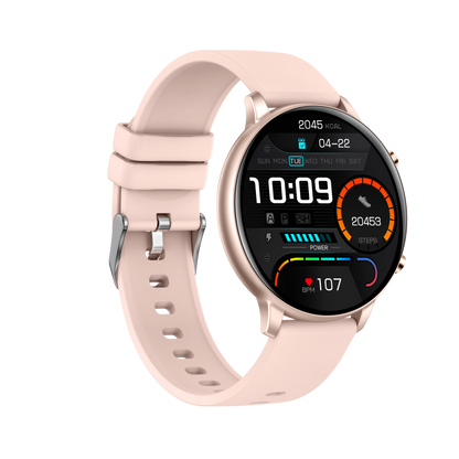 Ceas Smartwatch idealSTORE KooPio2, Apel Bluetooth, Asistent Vocal, Carcasa Slim din Aluminiu, Afisaj HD, 100+ Moduri Sport, Management Somn, Monitorizare Sanatate, Monitorizare Respiratie, Culoare Rose