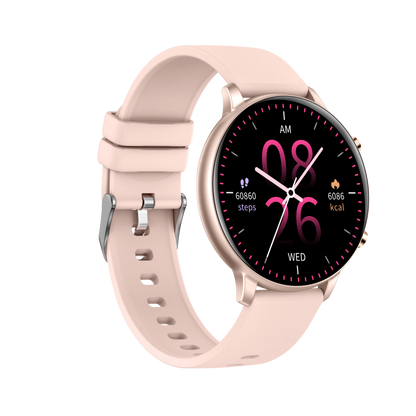 Ceas Smartwatch idealSTORE KooPio2, Apel Bluetooth, Asistent Vocal, Carcasa Slim din Aluminiu, Afisaj HD, 100+ Moduri Sport, Management Somn, Monitorizare Sanatate, Monitorizare Respiratie, Culoare Rose