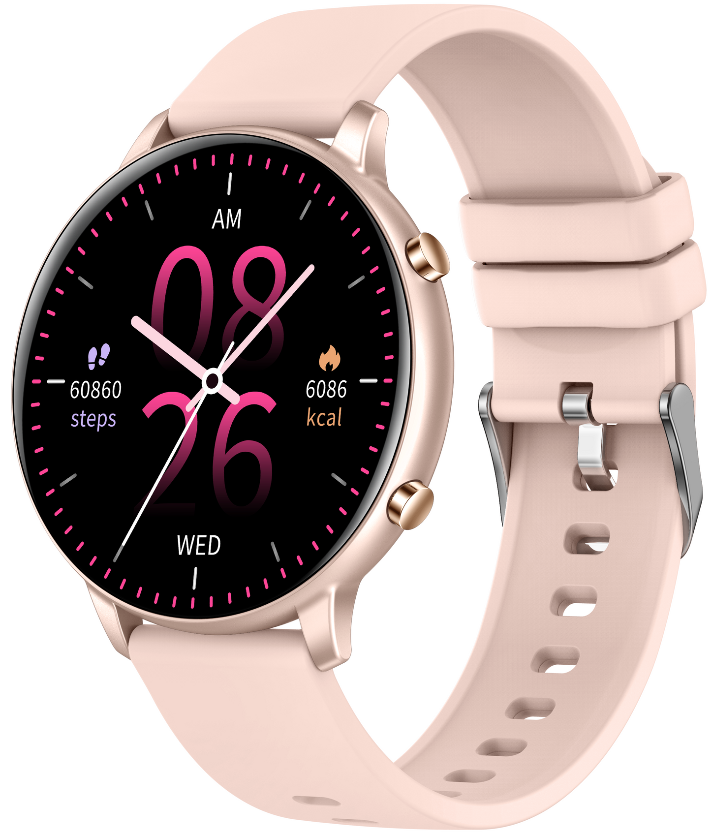 Ceas Smartwatch idealSTORE KooPio2, Apel Bluetooth, Asistent Vocal, Carcasa Slim din Aluminiu, Afisaj HD, 100+ Moduri Sport, Management Somn, Monitorizare Sanatate, Monitorizare Respiratie, Culoare Rose
