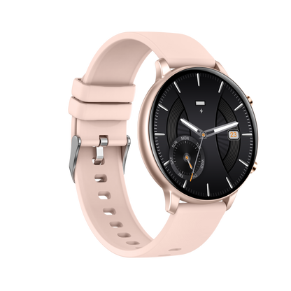 Ceas Smartwatch idealSTORE KooPio2, Apel Bluetooth, Asistent Vocal, Carcasa Slim din Aluminiu, Afisaj HD, 100+ Moduri Sport, Management Somn, Monitorizare Sanatate, Monitorizare Respiratie, Culoare Rose