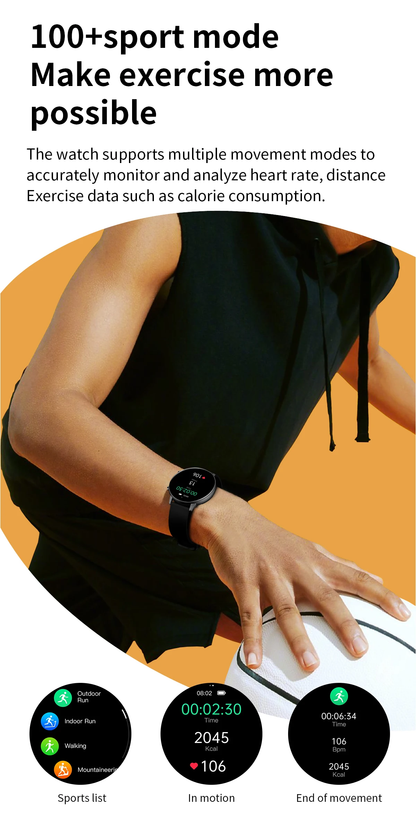 Ceas Smartwatch idealSTORE KooPio2, Apel Bluetooth, Asistent Vocal, Carcasa Slim din Aluminiu, Afisaj HD, 100+ Moduri Sport, Management Somn, Monitorizare Sanatate, Monitorizare Respiratie, Culoare Negru