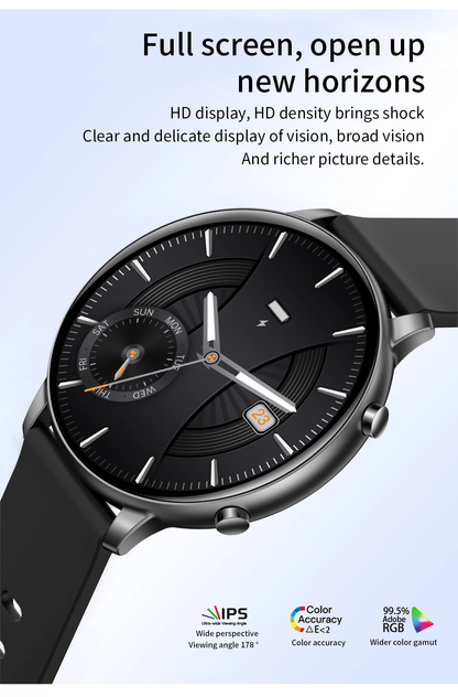 Ceas Smartwatch idealSTORE KooPio2, Apel Bluetooth, Asistent Vocal, Carcasa Slim din Aluminiu, Afisaj HD, 100+ Moduri Sport, Management Somn, Monitorizare Sanatate, Monitorizare Respiratie, Culoare Negru