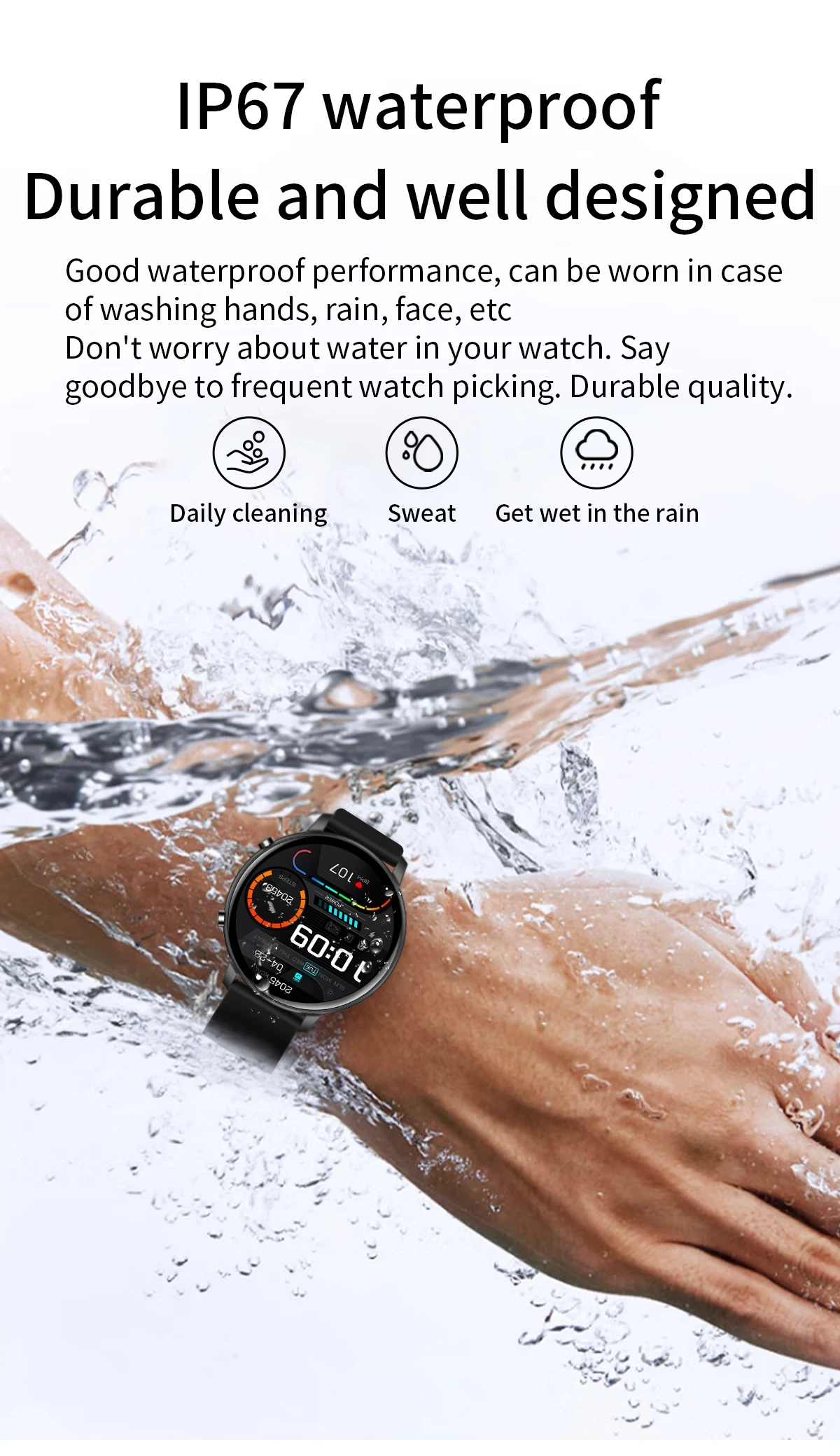 Ceas Smartwatch idealSTORE KooPio2, Apel Bluetooth, Asistent Vocal, Carcasa Slim din Aluminiu, Afisaj HD, 100+ Moduri Sport, Management Somn, Monitorizare Sanatate, Monitorizare Respiratie, Culoare Negru