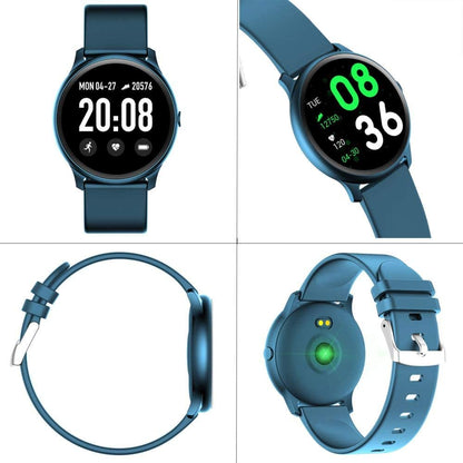 Ceas Smartwatch KingWear idealStore, Ecran Tactil HD 1.3 inch, Rezistent la Apa, Pedometru, Monitorizare Ritm Cardiac, Tensiune Arteriala, Sedentary Reminder, Mod Sport, Albastru
