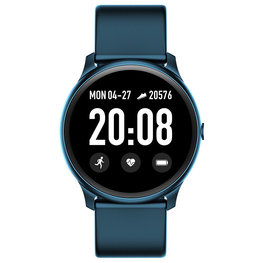 Ceas Smartwatch KingWear idealStore, Ecran Tactil HD 1.3 inch, Rezistent la Apa, Pedometru, Monitorizare Ritm Cardiac, Tensiune Arteriala, Sedentary Reminder, Mod Sport, Albastru